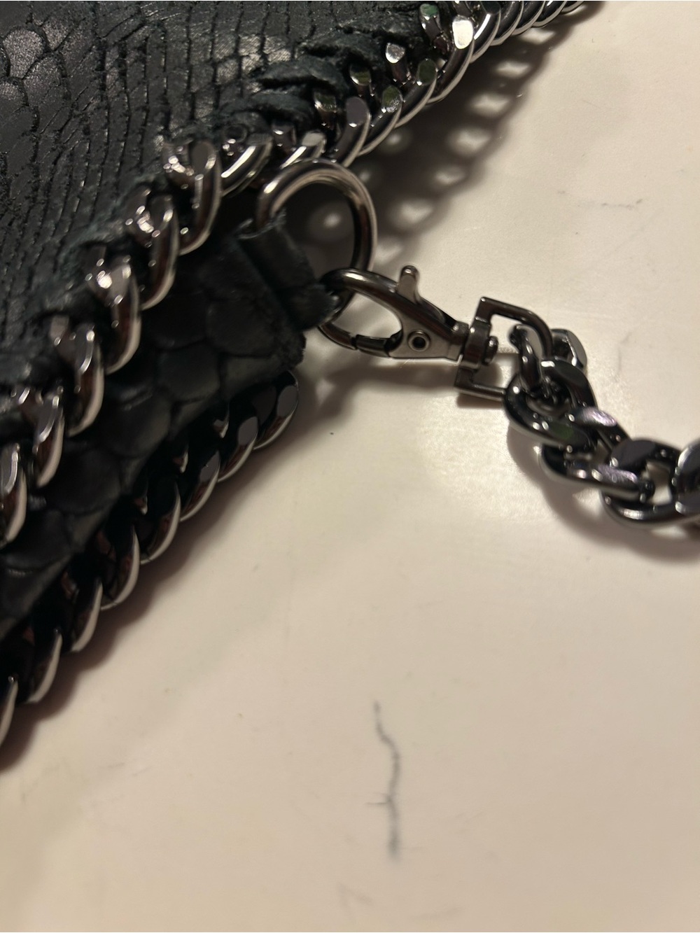 Black Crossbody Bag Genuine Leather (looks like Stella McCartney) - Picture 7 of 11